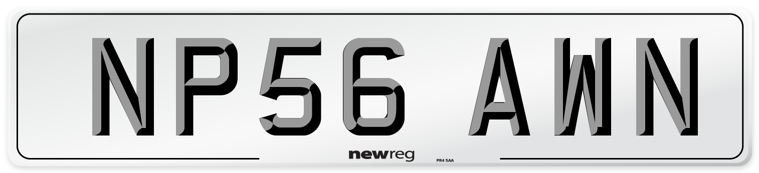 NP56 AWN Number Plate from New Reg